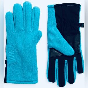 Ugg fleece gloves tidal wave turquoise blue black men’s size small medium $75